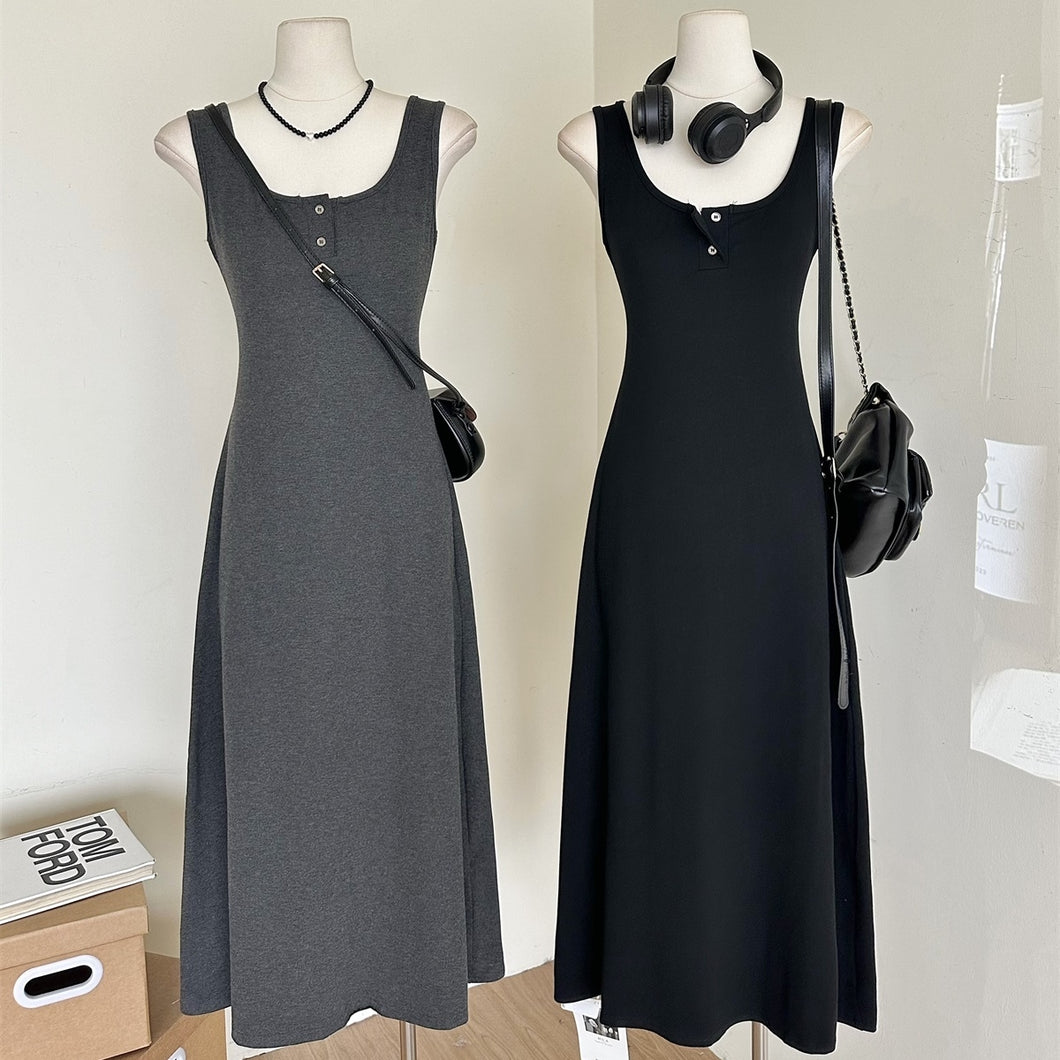 【Dress】ボタンデザインワンピース T0608