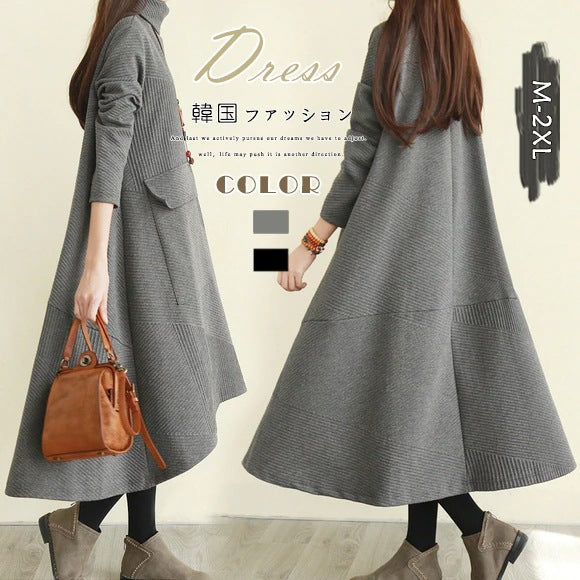 【Dress】体型カバーロングワンピース　Z-6255