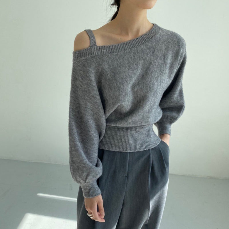 【Tops】シンプルワンショルダーニット　Ｗ8679